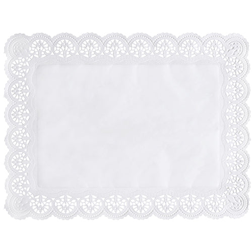 Dentelle. papier rectangulaire 40 cm x 30 cm blanc (2000 unités)