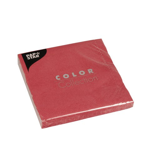 Serviettes. 3 plis pliage 33 cm x 33 cm bordeaux