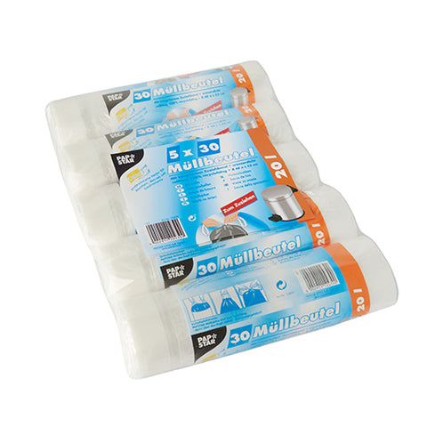 Sacs poubelle lien de fermeture. HDPE 20 l 55 cm x 48 cm transparent (750 unités)