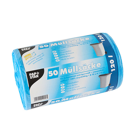 Sacs poubelle. HDPE 120 l 110 cm x 70 cm bleu (200 unités)