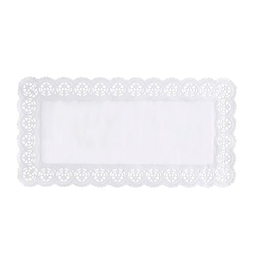 Dentelle. papier rectangulaire 40 cm x 20 cm blanc (150 unités)