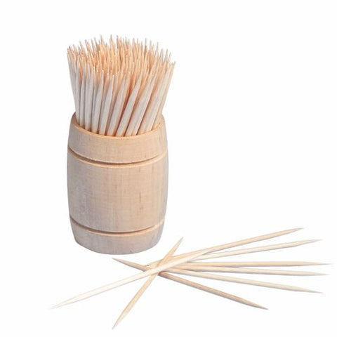 Cure dents. bois "pure" rond 6.8 cm en distributeur en bois (2400 unités)