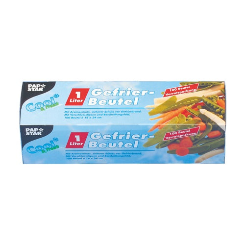 SACS DE CONGÉLATION. LLDPE 1 L 24 cm x 16 cm transparent en boîte