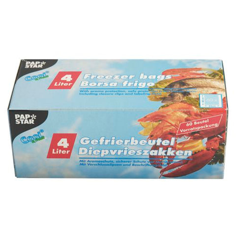 Sacs de congélation. LLDPE 4 l 40 cm x 25 cm transparent en boîte