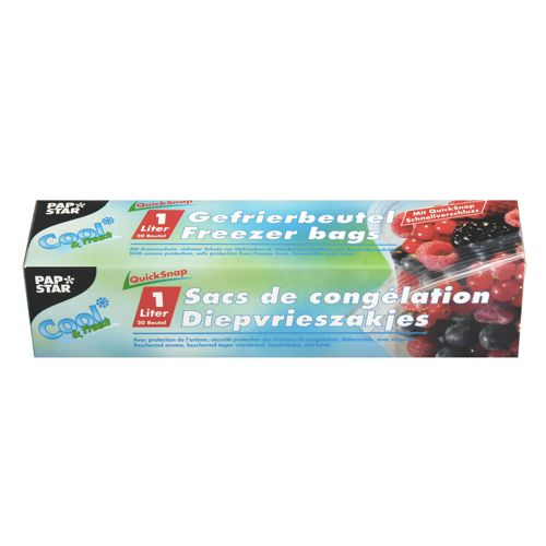 Sacs de congélation "Quicksnap" 1 l 20 cm x 18 cm transparent en boîte
