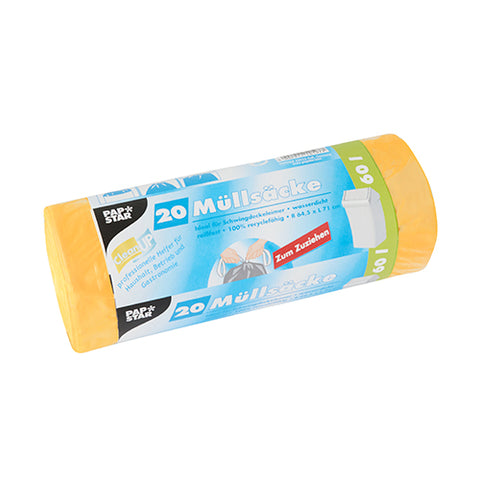 Sacs poubelle lien de fermeture. HDPE 60 l 71 cm x 64.5 cm jaune