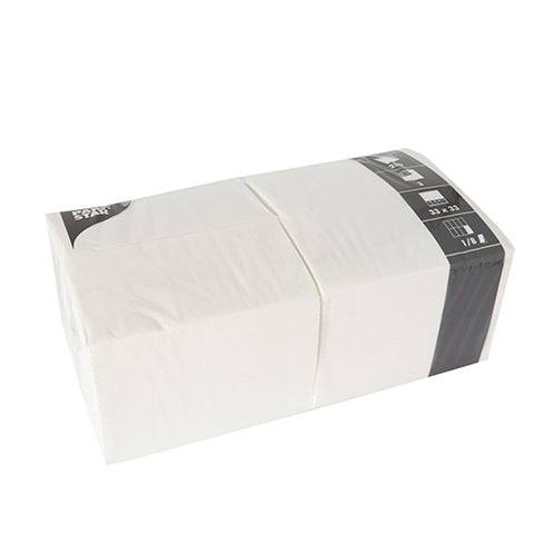 Serviettes. 3 plis pliage 1/8 33 cm x 33 cm blanc