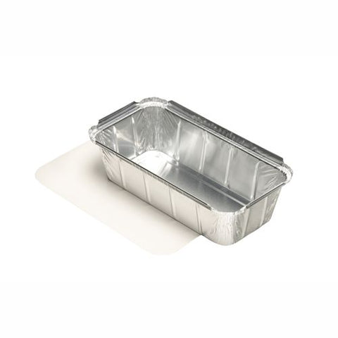 Plats avec couvercles en carton laminé avec le PE rectangulaire 1 l 5.4 cm x 11 cm x 21.3 cm (100 unités)