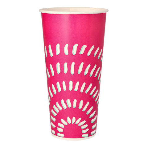 Gobelets pour boissons froides en carton 65 cl / 22 oz Ø9 rose (1000 unités)
