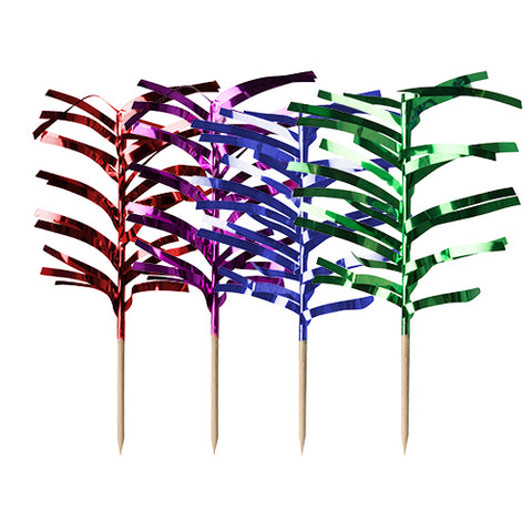 Piques décoratives 12 cm couleurs assorties "Palm Leaf" (1440 unités)