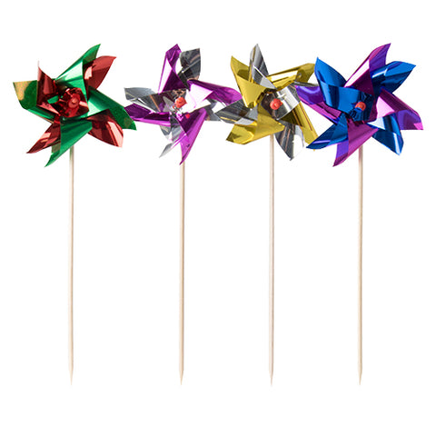 Piques décoratives 17.5 cm couleurs assorties "Éolienne" (600 unités)