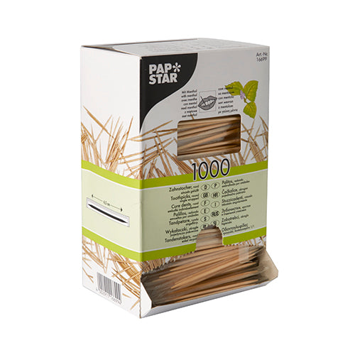 Cure dents, bois emballé rond 6,5 cm avec menthe (12000 unités)