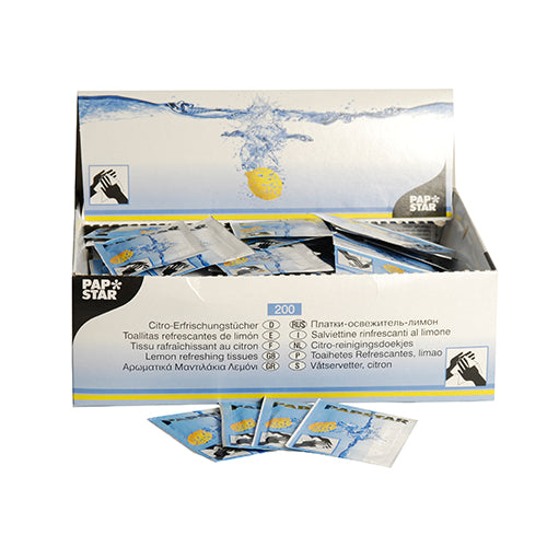 Tissu rafraîchissant au citron 14 cm x 14 cm "Citro" (1000 unités)