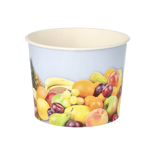 Pots à glace. en carton rond 500 ml Ø 11 cm · 8.3 cm "Fruits" (500 unités)