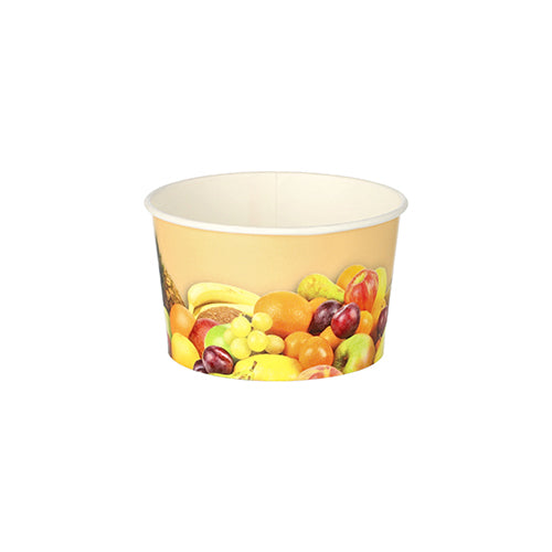 Pots à glace. en carton rond 125 ml Ø 8 cm · 4.8 cm "Fruits" (1400 unités)