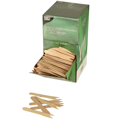 Fourchettes à frites en bois "pure" 8,5 cm, 6000 unités