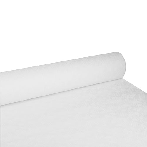Nappe damassée 100 m x 1.2 m blanc (3 unités)