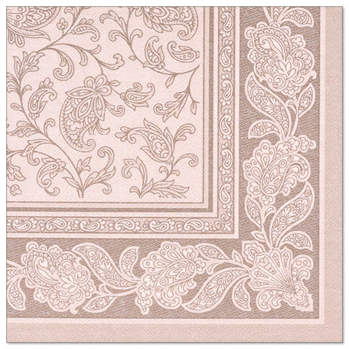 Serviettes "ROYAL Collection" pliage 40 cm x 40 cm mocca "Ornaments"