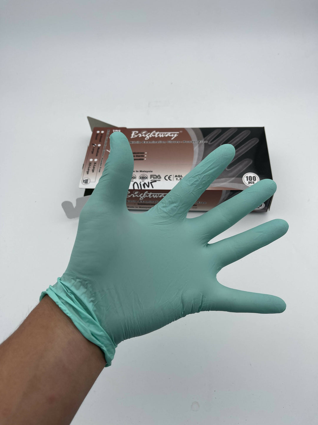 Gant Nitrile non poudré Vert - Taille S - 1 carton de 10 boites de 100 gants : 1000 gants au total