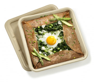 Emballage galette carré avec couvercle (400 unités)