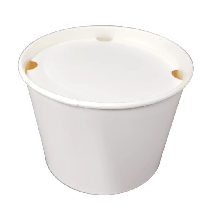 Bucket en carton blanc 64oz / 1800mL 16,8x13,9x12,3 avec couvercle (300 unités)