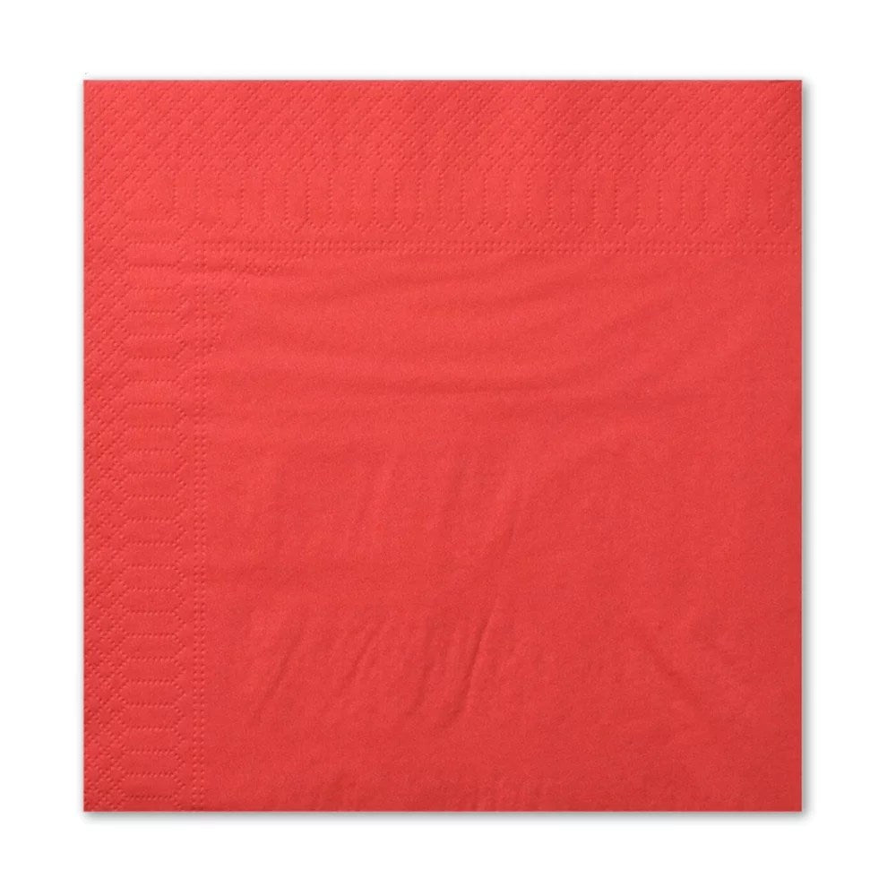 Serviette ouate 2 plis 38x38 rouge