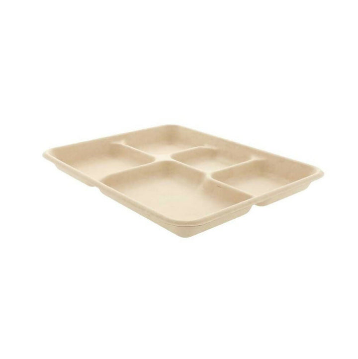 Plateau repas 5 compartiments fibre végétale