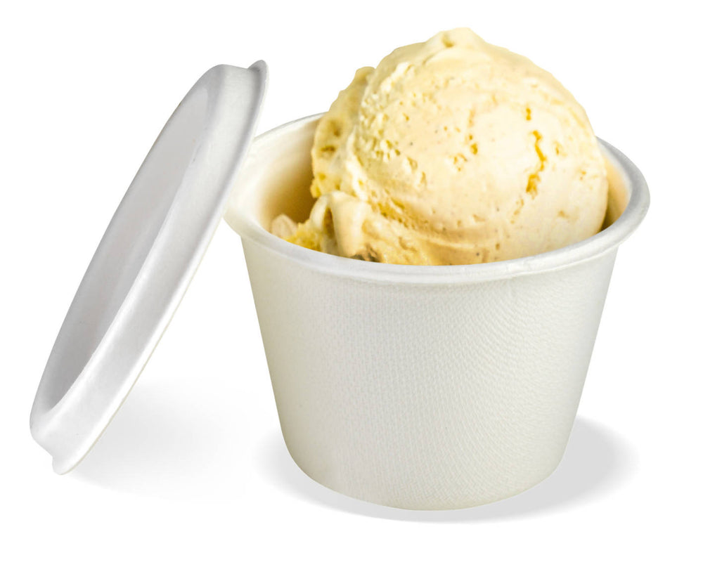 Pots à sauce 120 ml en bagasse avec couvercle