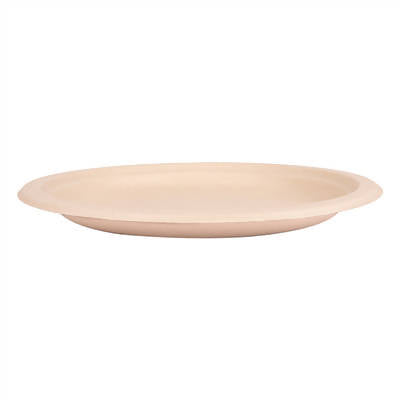 ASSIETTES 'BIONIC' Ø 23x2 CM NATUREL BAGASSE 