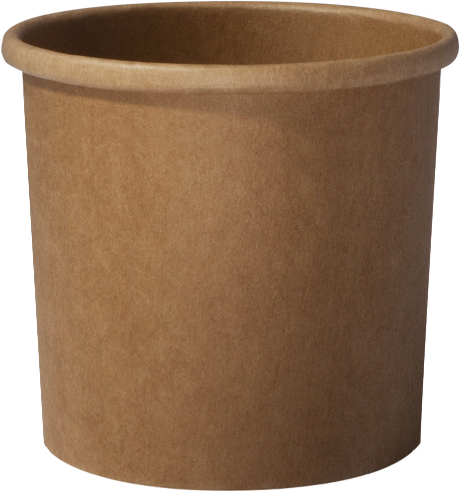 Pots à soupe 335 ml carton blanc/brun sans couvercle (500 unités)