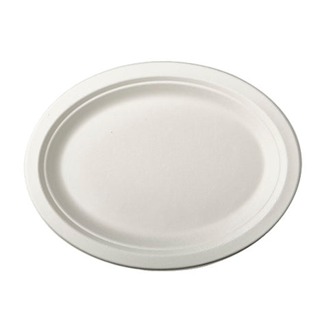 Assiettes en canne à sucre "pure" ovale 