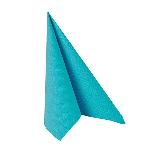 Serviettes "ROYAL Collection" pliage 25 cm x 25 cm turquoise