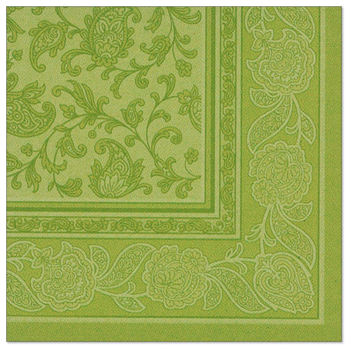 Serviettes "ROYAL Collection" pliage 40 cm x 40 cm vert olive "Ornaments" 