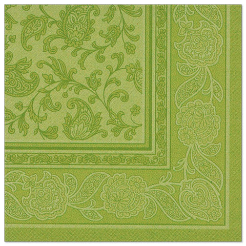 Serviettes "ROYAL Collection" pliage 40 cm x 40 cm vert olive "Ornaments" 