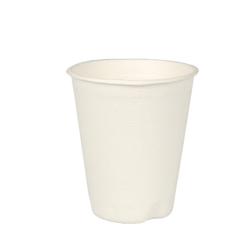 Gobelets. canne à sucre "pure" 25 cl / 8 oz Ø 8 cm · 9.1 cm blanc à boissons chaudes (120 unités)