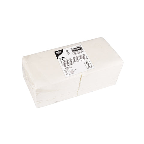 Serviettes, 2 plis pliage 24 cm x 24 cm blanc