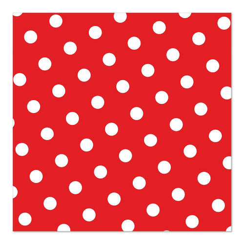 Serviettes. 3 plis pliage 33 cm x 33 cm rouge "Dots"