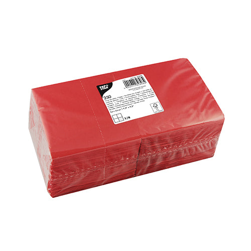 Serviettes. 3 plis pliage 24 cm x 24 cm rouge