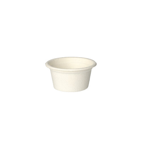 Mini-coupelles, canne à sucre "pure" 60 ml Ø 6 cm · 3 cm blanc (500 unités)