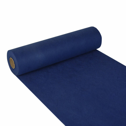Chemin de table. aspect textile. non tissé "soft selection" 24 m x 40 cm bleu foncé (4 unités)