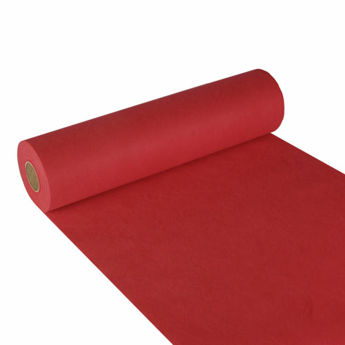 Chemin de table. aspect textile. non tissé "soft selection" 24 m x 40 cm rouge (4 unités)