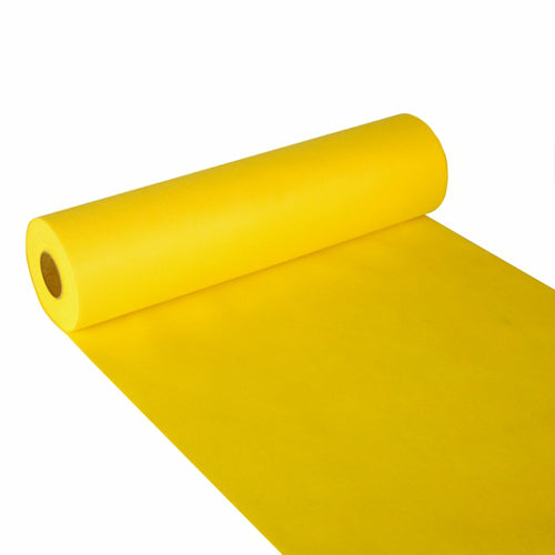 Chemin de table. aspect textile. non tissé "soft selection" 24 m x 40 cm jaune (4 unités)