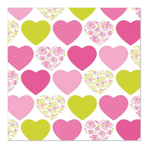 Serviettes. 3 plis pliage 33 cm x 33 cm "Sweetheart"
