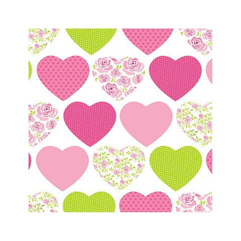 Serviettes. 3 plis pliage 25 cm x 25 cm "Sweetheart" 