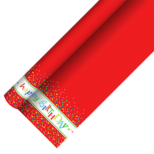 Nappe. papier 5 m x 1.2 m "Happy Birthday" (12 unités)