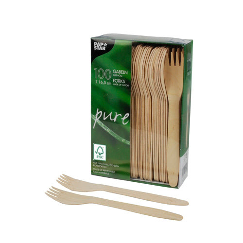 Fourchettes. bois "pure" 16.5 cm (1000 unités)