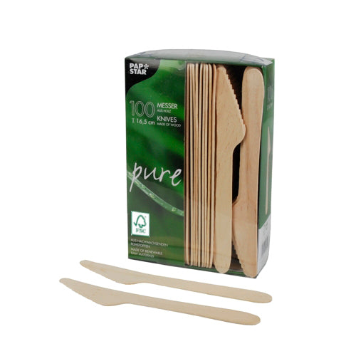 Couteaux. bois "pure" 16.5 cm (1000 unités)