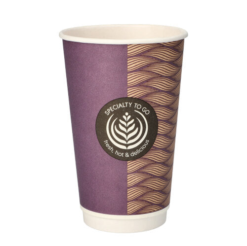 Gobelets carton "To Go" 50 cl / 16 oz Ø 9 cm double paroi (400 unités)