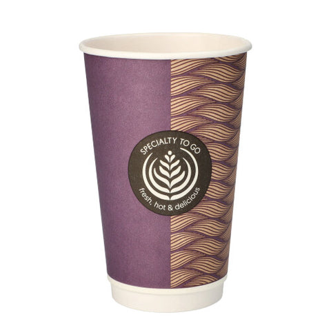 Gobelets carton "To Go" 50 cl / 16 oz Ø 9 cm double paroi (400 unités)
