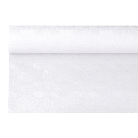 Nappe damassée 6 m x 1.2 m blanc (12 unités)